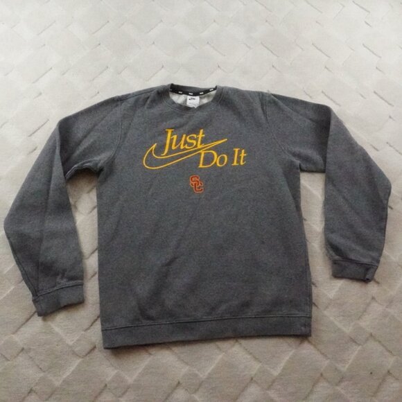 Nike USC Trojans Sweater Womens Small Gray Crew Neck Pull Over - Picture 1 of 10